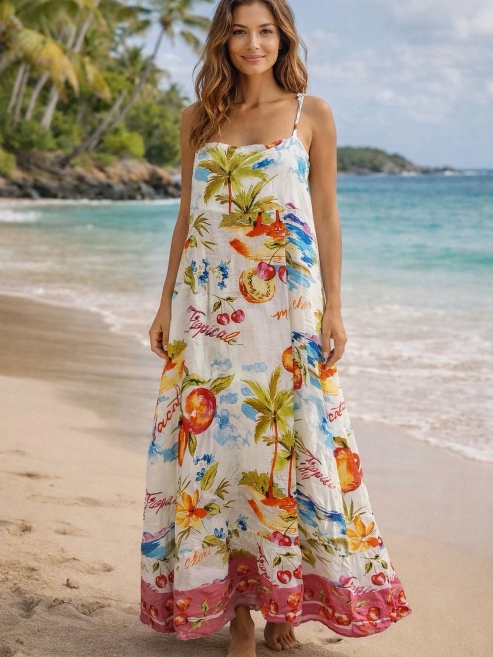Label Of Love Anthropologie Nalani Beach Maxi Dress M Multicolor Linen blend